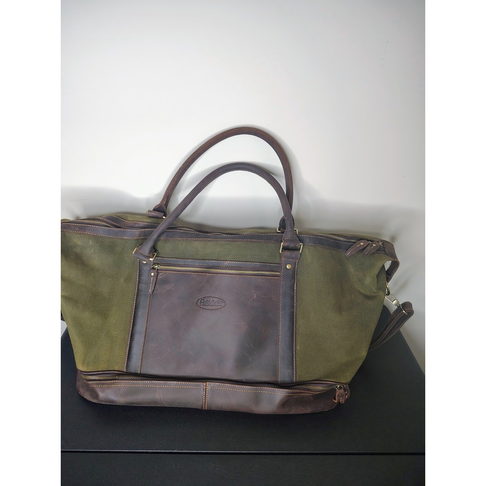 Peterbilt Truck Leather & Canvas Large Tote Duffle Travel Bag Cambridge